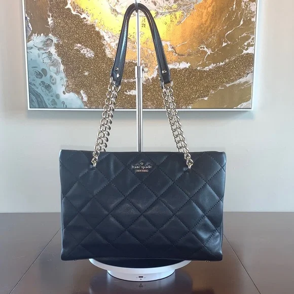 Kate Spade Emerson Place black quilted bag EUC - Picture 1 of 17